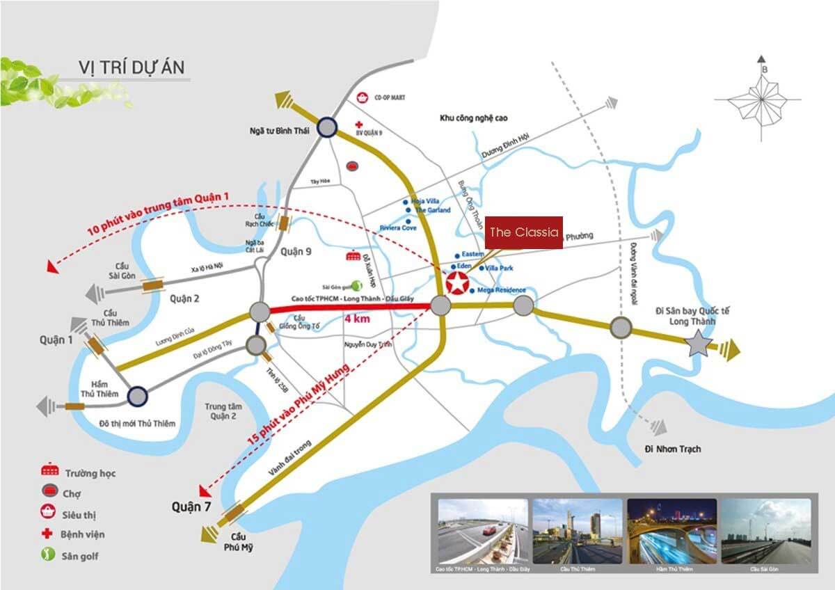 Vị trí dự án nhà phố biệt thự The Classia Khang Điền Quận 9