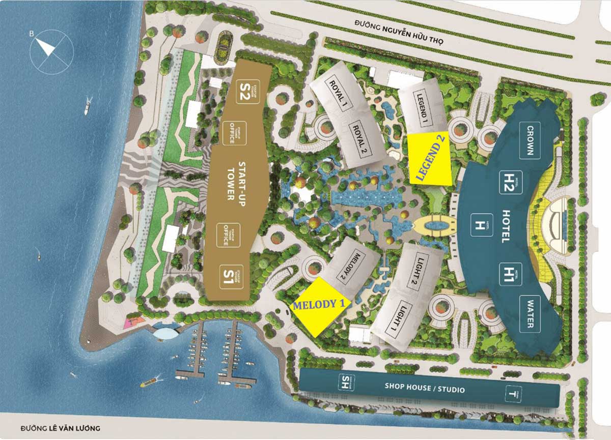 Mặt bằng dự án căn hộ Grand Sentosa Novaland Nhà Bè