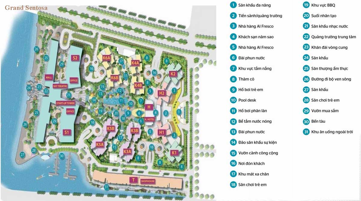 Tiện ích dự án căn hộ Grand Sentosa Novaland Nhà Bè