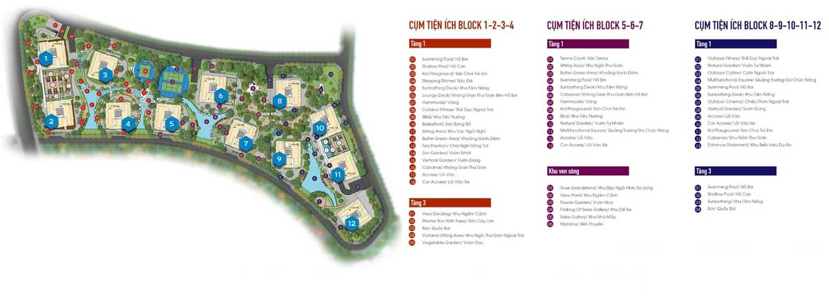 Mặt bằng dự án căn hộ Datxanhhomes Riverside Quận 2 chủ đầu tư Đất Xanh